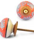 Turquoise design on Red and White Base knob