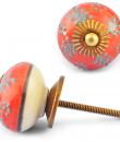 Turquoise design on Red and White knob1