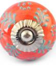 Turquoise design on Red and White knob1