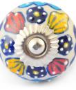 Multicolour on White base ceramic knob