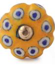 KNM-038-Blue and White dots with Yellow Base knob