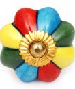 KPS-4459 - Green, Lime Green, Red and Sky Blue Ceramic Cabinet Knob
