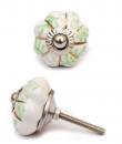 KPS-4542 Green Flowers and Leaves Cabinet Knob-Silver