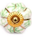 KPS-4542 Green Flowers and Leaves Cabinet Knob