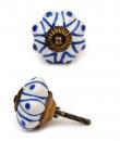 KPS-4547 - White and Blue Ceramic Cabinet Knob
