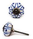 KPS-4547 - White and Blue Ceramic Cabinet Knob