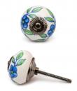 KPS-4578 - Turquoise flower and Lime green leaf and White knob