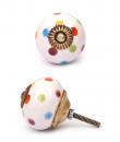 KPS-4579 Colored Polka-Dots Cabinet Knob-Antique Brass
