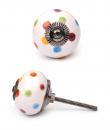 KPS-4579 Colored Polka-Dots Cabinet Knob-Antique Silver