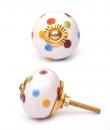 KPS-4579 Colored Polka-Dots Cabinet Knob-Brass