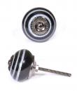 KPS-4595 - Black and White Ceramic Cabinet Knob