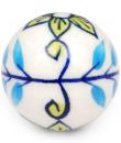 KPS-4635 - Lime green flowers and Turquoise leaf with White base knob