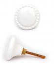 KPS-4647 - Clear Ceramic Cabinet Knob with Detailed Edging