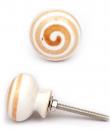 KPS-4672 - Lime Brown spiral with White base knob