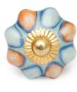 KPS-9001 - Light Orange and Light Turquoise Flower-Shaped Cabinet Knob