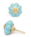 KPS-9003 - Light Turquoise Flower-Shaped Cabinet Knob