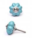 KPS-9003 - Light Turquoise Flower-Shaped Cabinet Knob