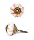 KPS-9011 - Yellow and Red Flower White Base knob
