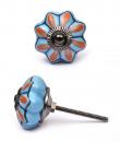 KPS-9012 - Red with Turquoise Base Ceramic knob