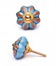 KPS-9012 - Red with Turquoise Base Ceramic knob