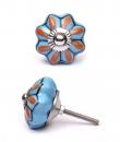 KPS-9012 - Red with Turquoise Base Ceramic knob