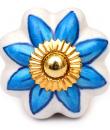 KPS-9025 - Turquoise Flower and White Base Ceramic knob