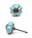 KPS-9029 - Turquoise Ceramic Cabient Knob with Gold Accents