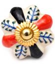 KPS-9030 - Red and Black with white base Ceramic knob