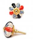 KPS-9030 - Red and Black with white base Ceramic knob