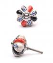 KPS-9030 - Red and Black with white base Ceramic knob