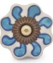KPS-9046-Turquoise design with White Base Ceramic knob