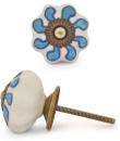 KPS-9046-Turquoise design with White Base Ceramic knob