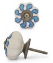KPS-9046-Turquoise design with White Base Ceramic knob
