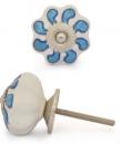 KPS-9046-Turquoise design with White Base Ceramic knob