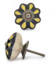 KPS-9047-Black and Yellow Colored Ceramic knob