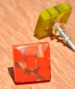 Rectangular Transparent Door Knobs with Rectangular Pastel Shades in OrangeRed