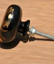 Golden Color Flowers on Black Resin knob