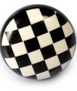 Black and White CheckerBoard Design Resin Knob