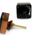 Black Resin and Wooden Knob