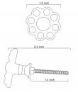 BPMK-5035-Nine Half Cut Brown Beaded Knobs