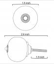 BPCK-108 Brown Flower  Ceramic Knob Outline
