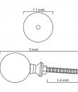FGK-043-Clear knob with Black Swirl Glass knob