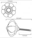 KPS-9006 - Green Flower on a White Cabinet Knob